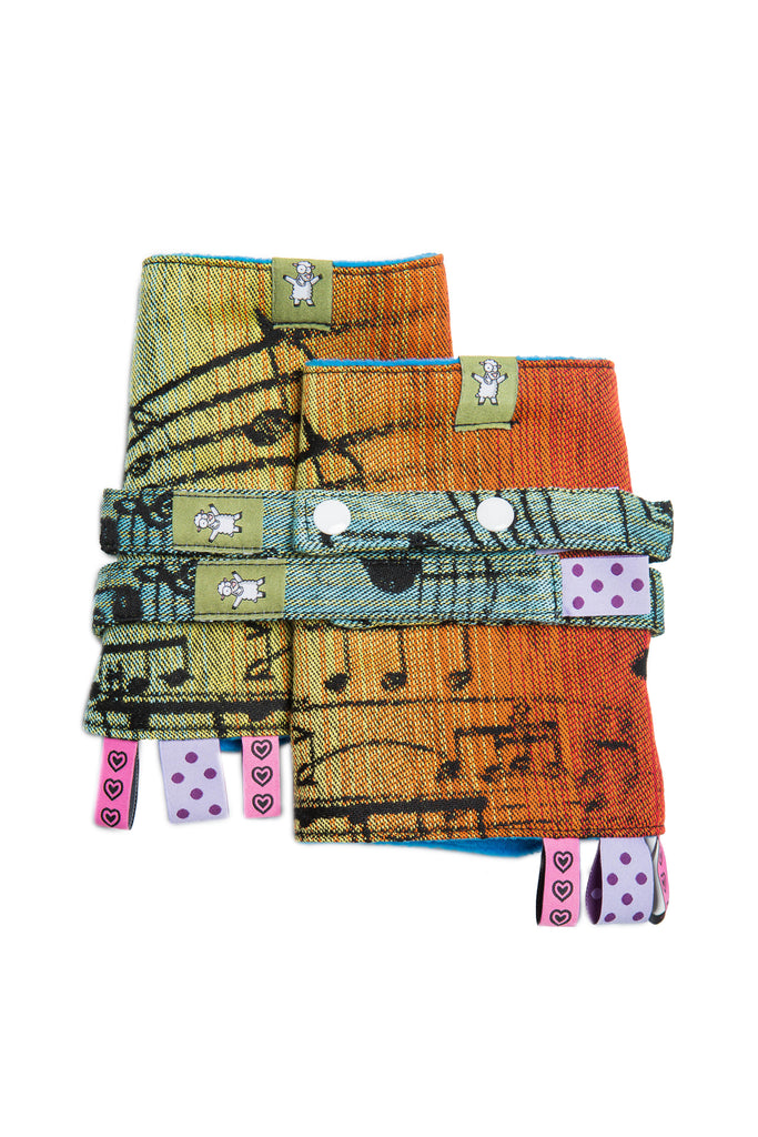 LennyLamb Drool Pads and Reach Straps - Symphony Rainbow Dark
