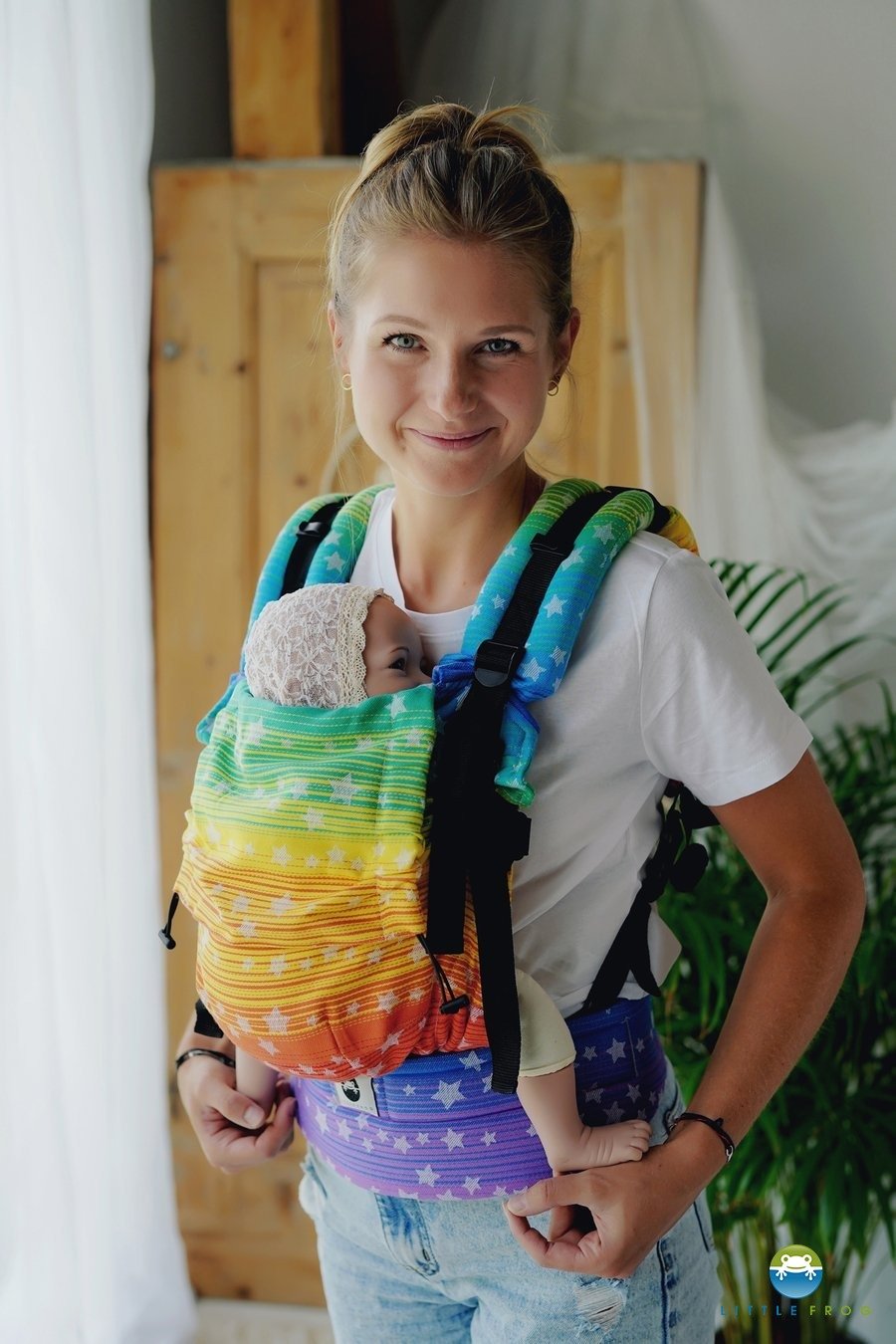 Little Frog Prime Carrier - Rainbow Stars (comes with Free Matching Drool Pads)