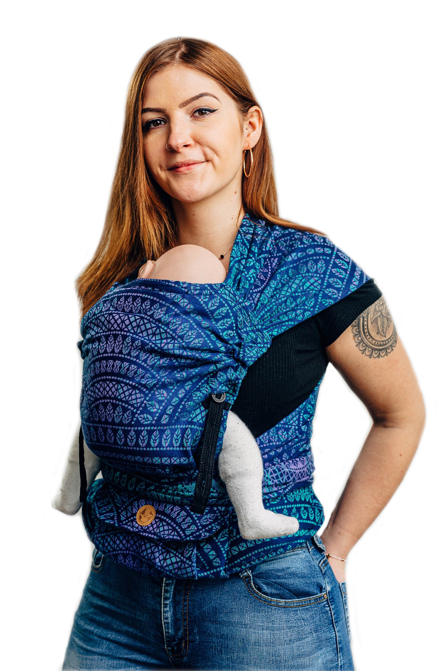 LennyHybrid Half Buckle Carrier - Peacock's Tail Provance