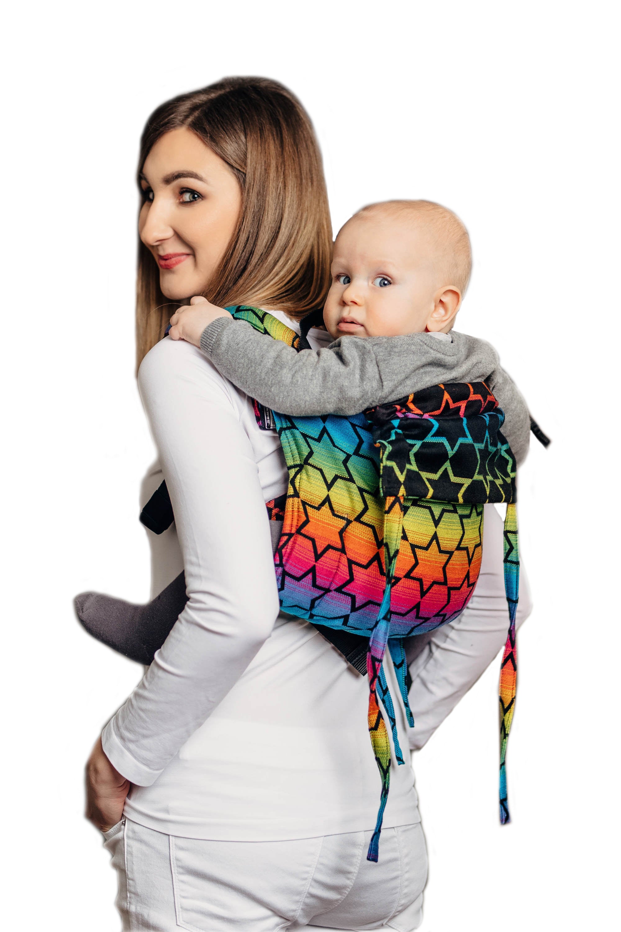 LennyLamb Standard Buckle Onbu - Rainbow Stars Dark (clearance)