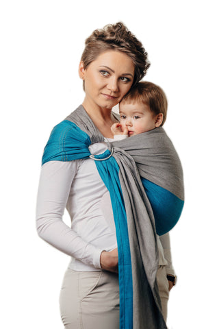 LennyLamb Basic Line Ring Sling - Broken Twill Weave (100% cotton) - Sodalite