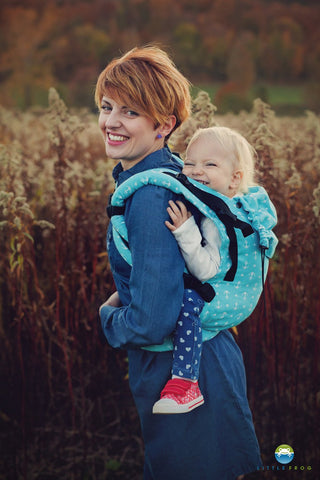 Little Frog Toddler Carrier - Turquoise Anchors